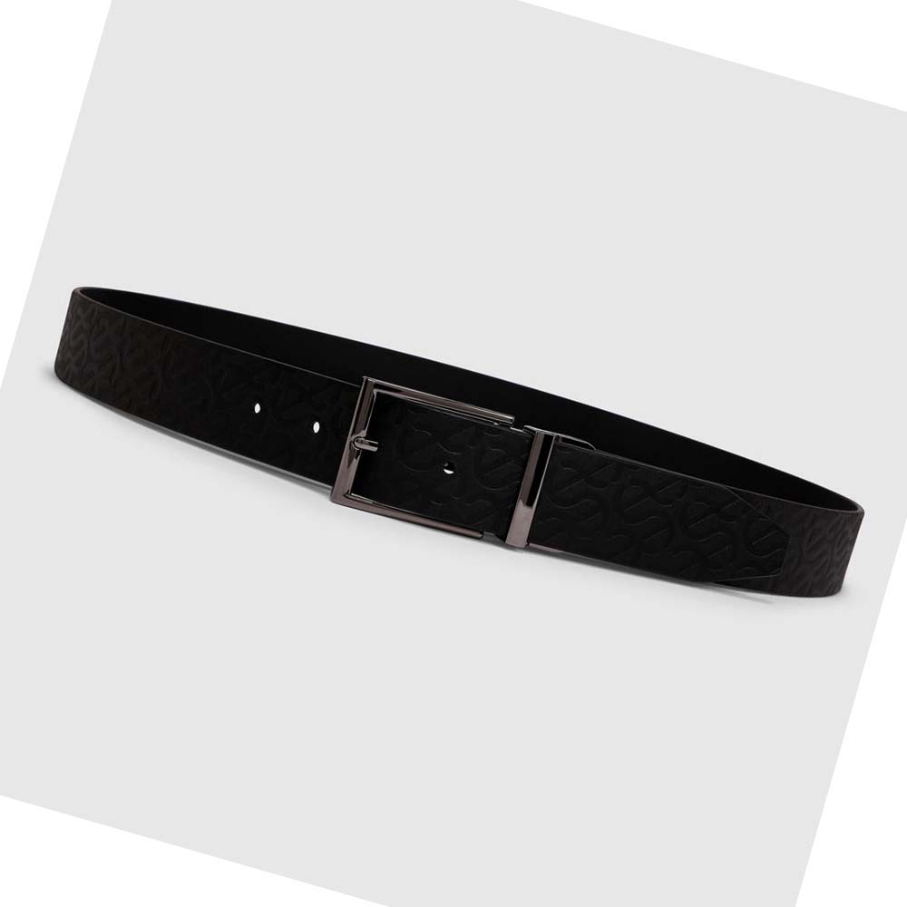 Men\'s Ecco Italian Reverse Belts Black | Canada 812UZG